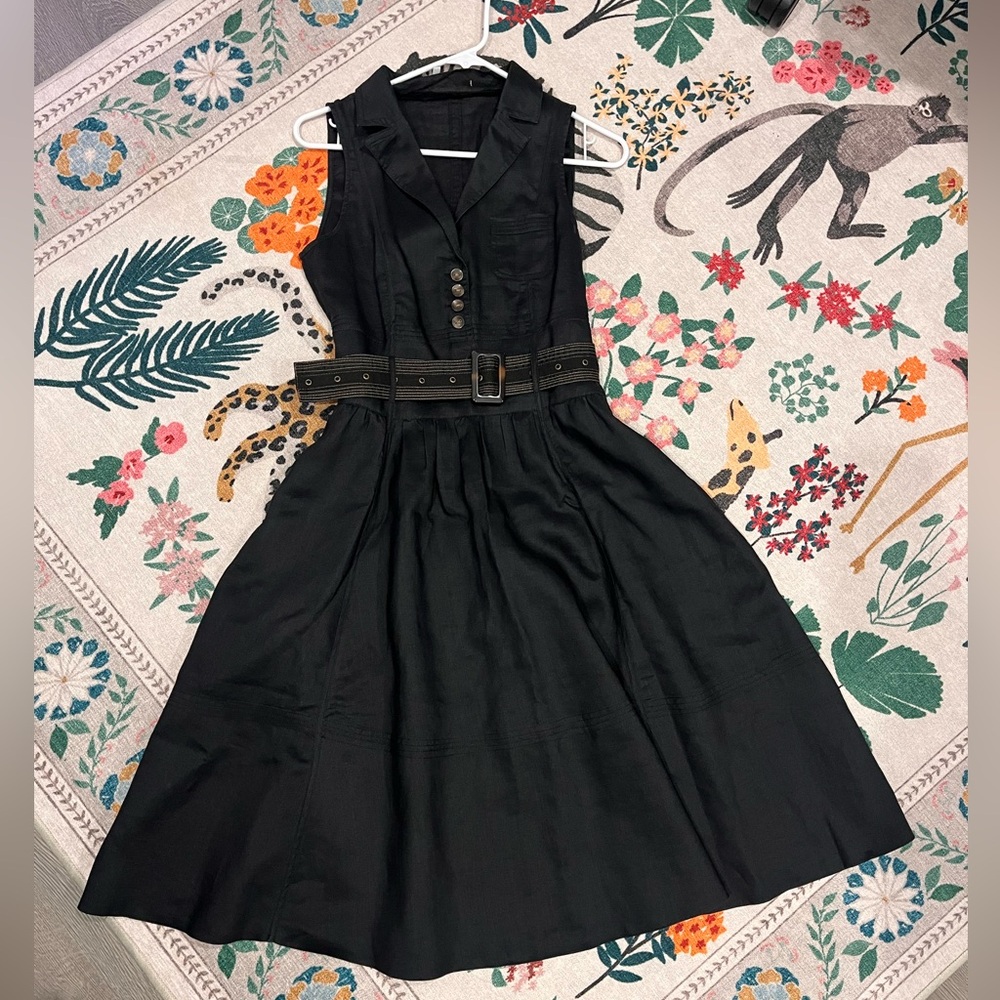 Zara Black Belted Midi Dress